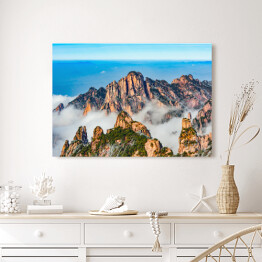 Obraz na płótnie Chmury nad kolorowymi szczytami Huangshan
