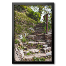 Obraz w ramie Stare kamienne schody, Czechy