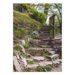 Plakat samoprzylepny Stare kamienne schody, Czechy