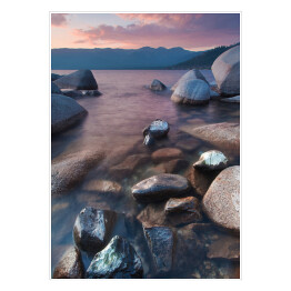 Plakat samoprzylepny Skały na jeziorze Tahoe, Kalifornia