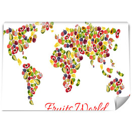 Fototapeta winylowa zmywalna Mapa świata egzotycznych owoców tropikalnych