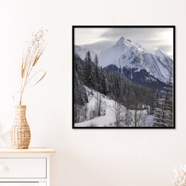 Plakat w ramie Śnieg zakrywający szczyty gór, Kanada