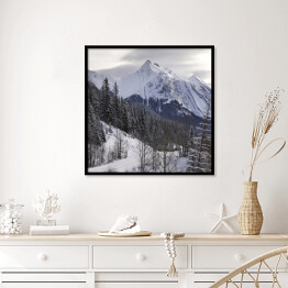 Plakat w ramie Śnieg zakrywający szczyty gór, Kanada