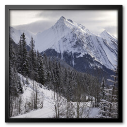 Obraz w ramie Śnieg zakrywający szczyty gór, Kanada