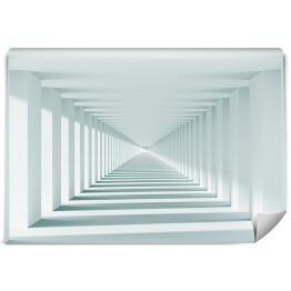 Fototapeta Symetryczny biały korytarz z prześwitami 3D