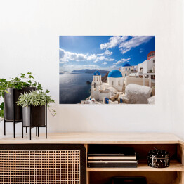 Plakat samoprzylepny Piękna Oia - wioska na Santorini