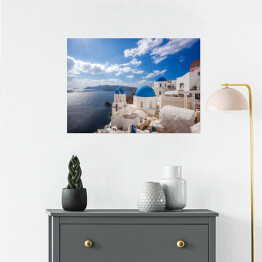 Plakat samoprzylepny Piękna Oia - wioska na Santorini