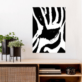 Plakat samoprzylepny Biało czarne oko zebry