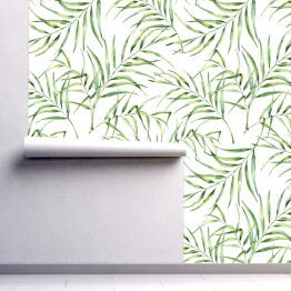 Tapeta samoprzylepna w rolce Akwarela wzór z liści drzewa palmowego