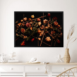 Obraz w ramie Wysuszone herbaciane róże
