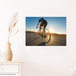 Plakat Trening rowerowy na drodze