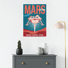 Plakat Statek kosmiczny lądujący na Marsie