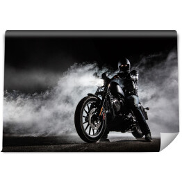 Fototapeta Motocykl na tle burzowego nieba