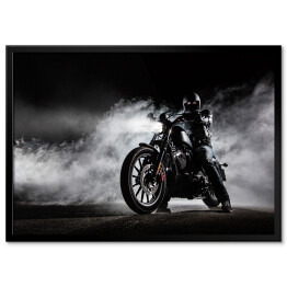 Plakat w ramie Motocykl na tle burzowego nieba