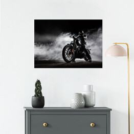 Plakat samoprzylepny Motocykl na tle burzowego nieba