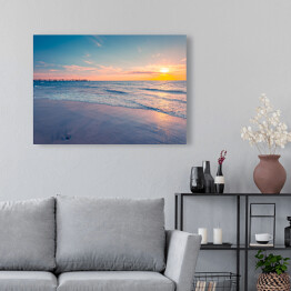 Obraz na płótnie Barwny zachód słońca na plaży Glenelg