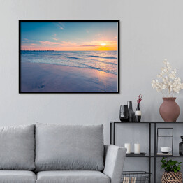 Plakat w ramie Barwny zachód słońca na plaży Glenelg