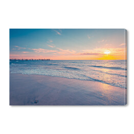 Obraz na płótnie Barwny zachód słońca na plaży Glenelg