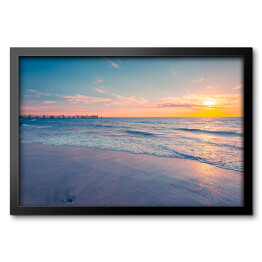 Obraz w ramie Barwny zachód słońca na plaży Glenelg