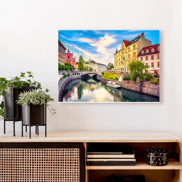 Obraz na płótnie Pejzaż miejski, Stare Miasto - Lublana, Słowenia