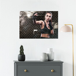 Plakat samoprzylepny Kobieta - bokser 