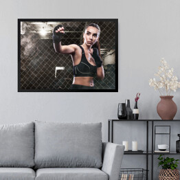 Obraz w ramie Kobieta - bokser 