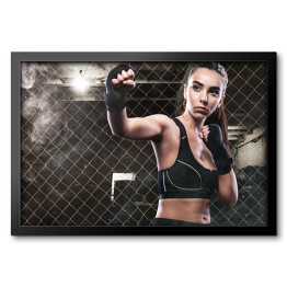 Obraz w ramie Kobieta - bokser 