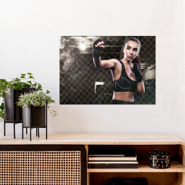 Plakat samoprzylepny Kobieta - bokser 