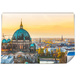 Berlin - widok z lotu ptaka o zachodzie słońca