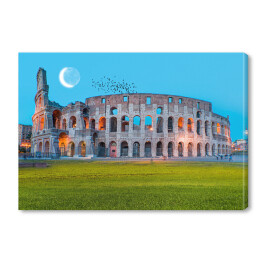 Obraz na płótnie Księżyc nad Koloseum w Rzymie, Włochy