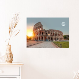 Plakat samoprzylepny Wschód słońca w Rzymie, Koloseum 