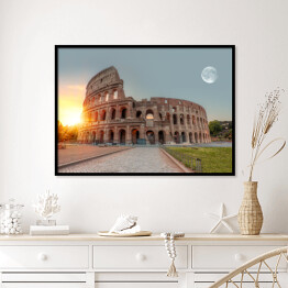 Plakat w ramie Wschód słońca w Rzymie, Koloseum 