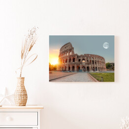 Obraz na płótnie Wschód słońca w Rzymie, Koloseum 