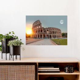 Plakat Wschód słońca w Rzymie, Koloseum 