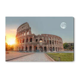 Obraz na płótnie Wschód słońca w Rzymie, Koloseum 