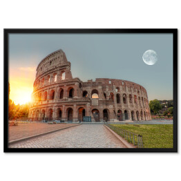 Plakat w ramie Wschód słońca w Rzymie, Koloseum 