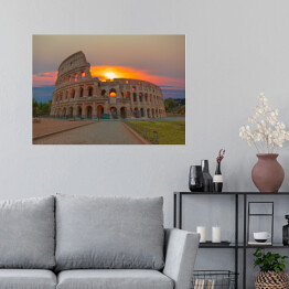Plakat samoprzylepny Wschód słońca w Rzymie - Koloseum, Włochy