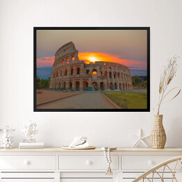 Obraz w ramie Wschód słońca w Rzymie - Koloseum, Włochy