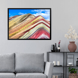 Obraz w ramie Tęczowe skały - Vinicunca, Rainbow Mountain, Peru