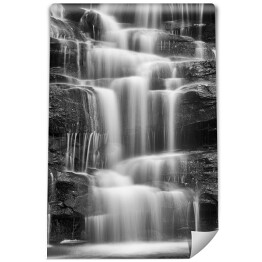 Fototapeta winylowa zmywalna Tropikalny wodospad - szare skały