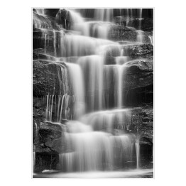 Plakat samoprzylepny Tropikalny wodospad - szare skały