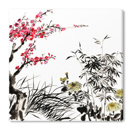 Obraz na płótnie Chińska tradycyjna ręcznie malowana dekoracja
