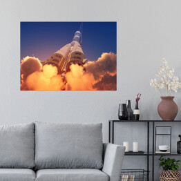 Plakat Startująca rakieta kosmiczna
