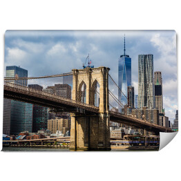 Fototapeta samoprzylepna Most Brookliński i panorama Manhattanu w USA