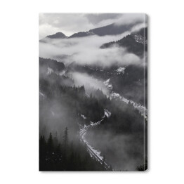 Obraz na płótnie Góry Kanady we mgle w odcieniach szarości