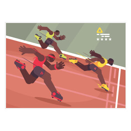 Plakat Start sprintu lekkoatletycznego - ilustracja