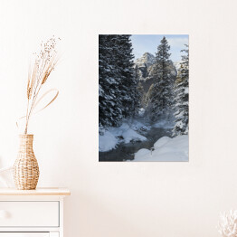 Plakat Rzeka w śnieżnym lesie, Kanada