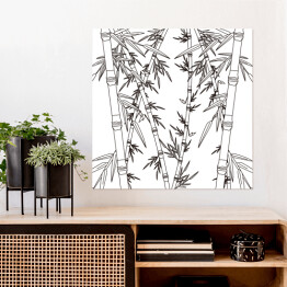 Plakat samoprzylepny Bambusowy las - liście