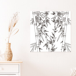 Plakat samoprzylepny Bambusowy las - liście