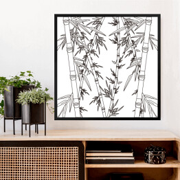 Obraz w ramie Bambusowy las - liście
